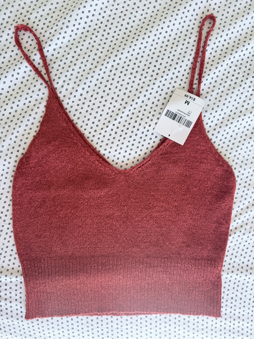 Forever 21 Rust Red Knit V-Neck Cami Tank Top